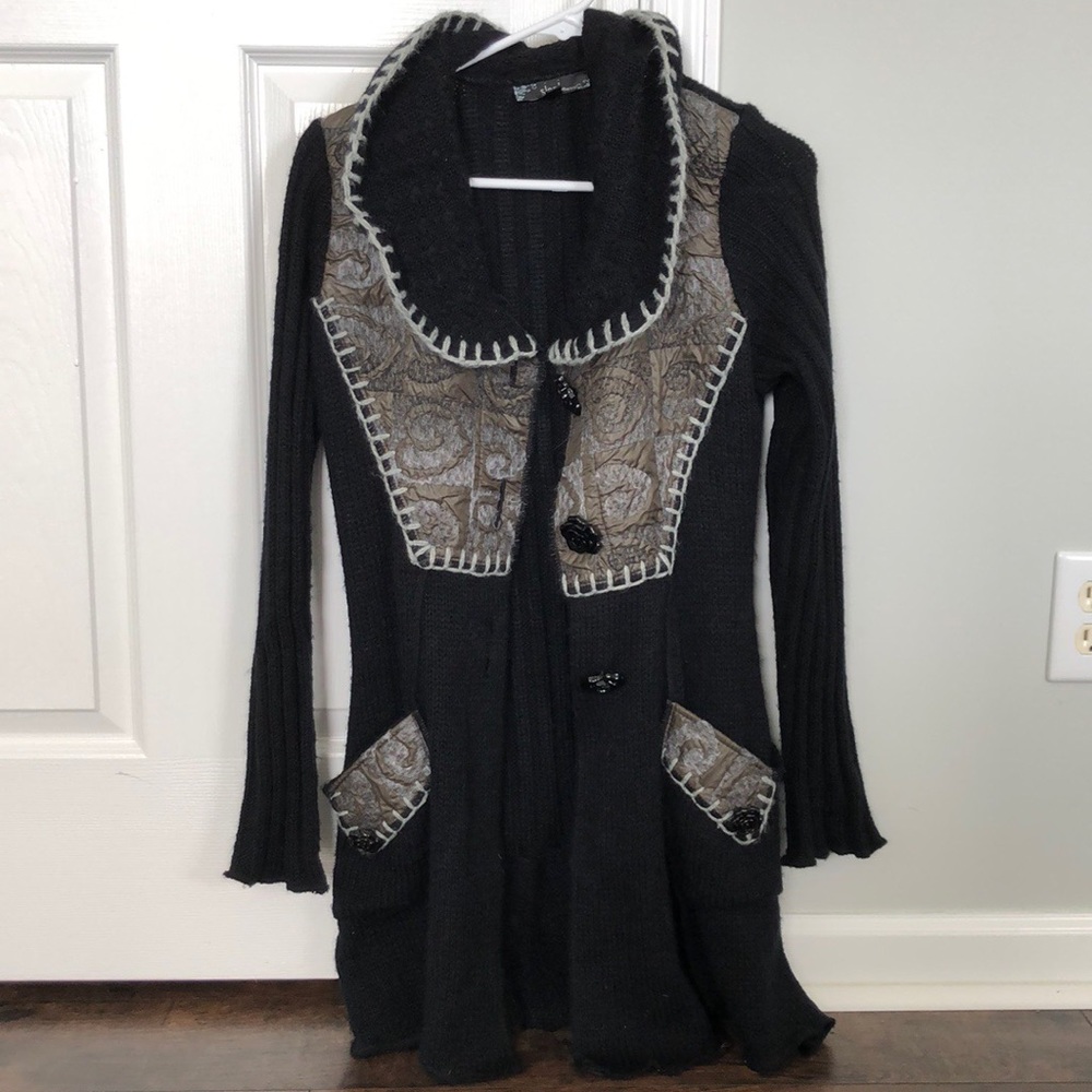 Black sweater coat